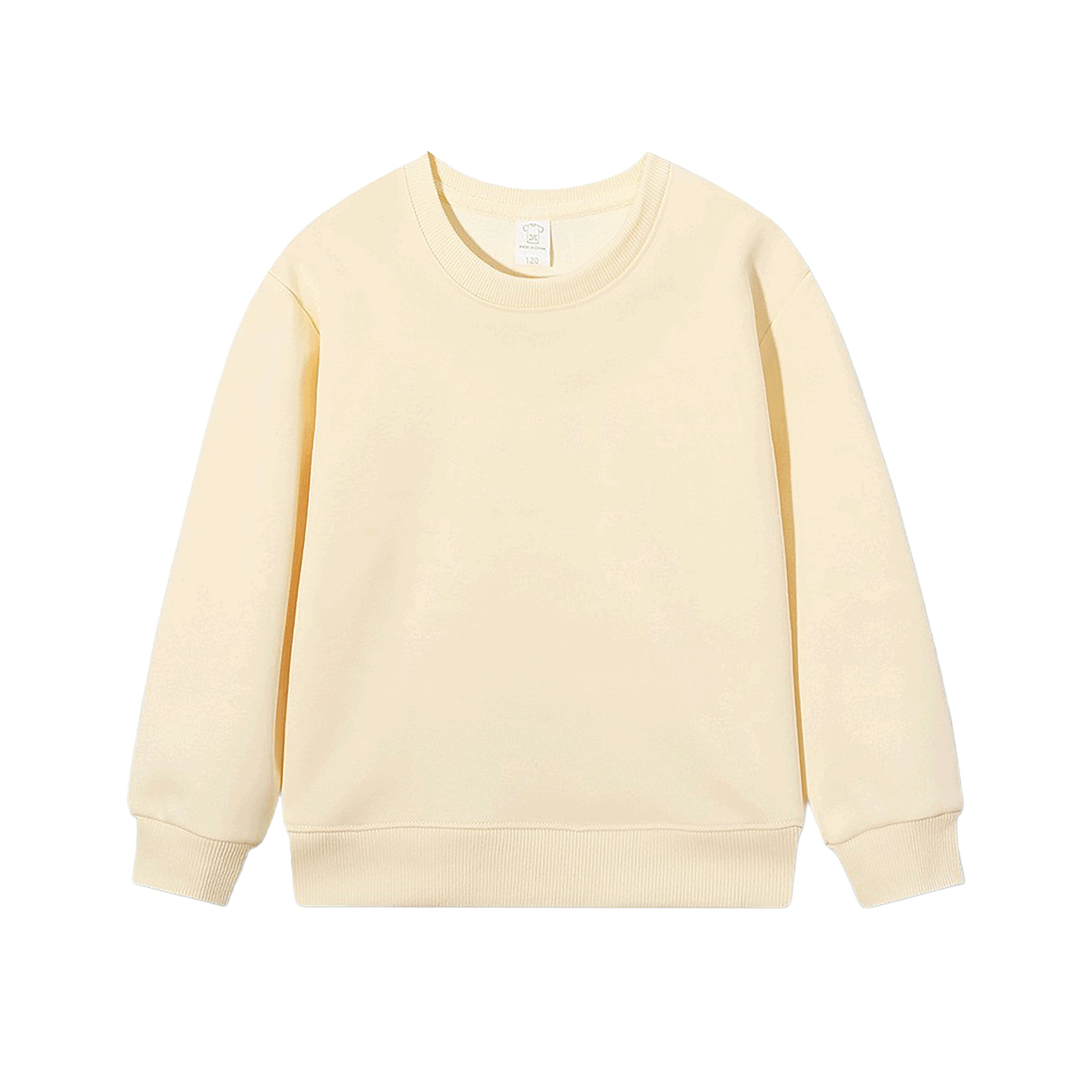 Blanko Kids Crewneck aus Baumwolle, personaliserbar - Beige
