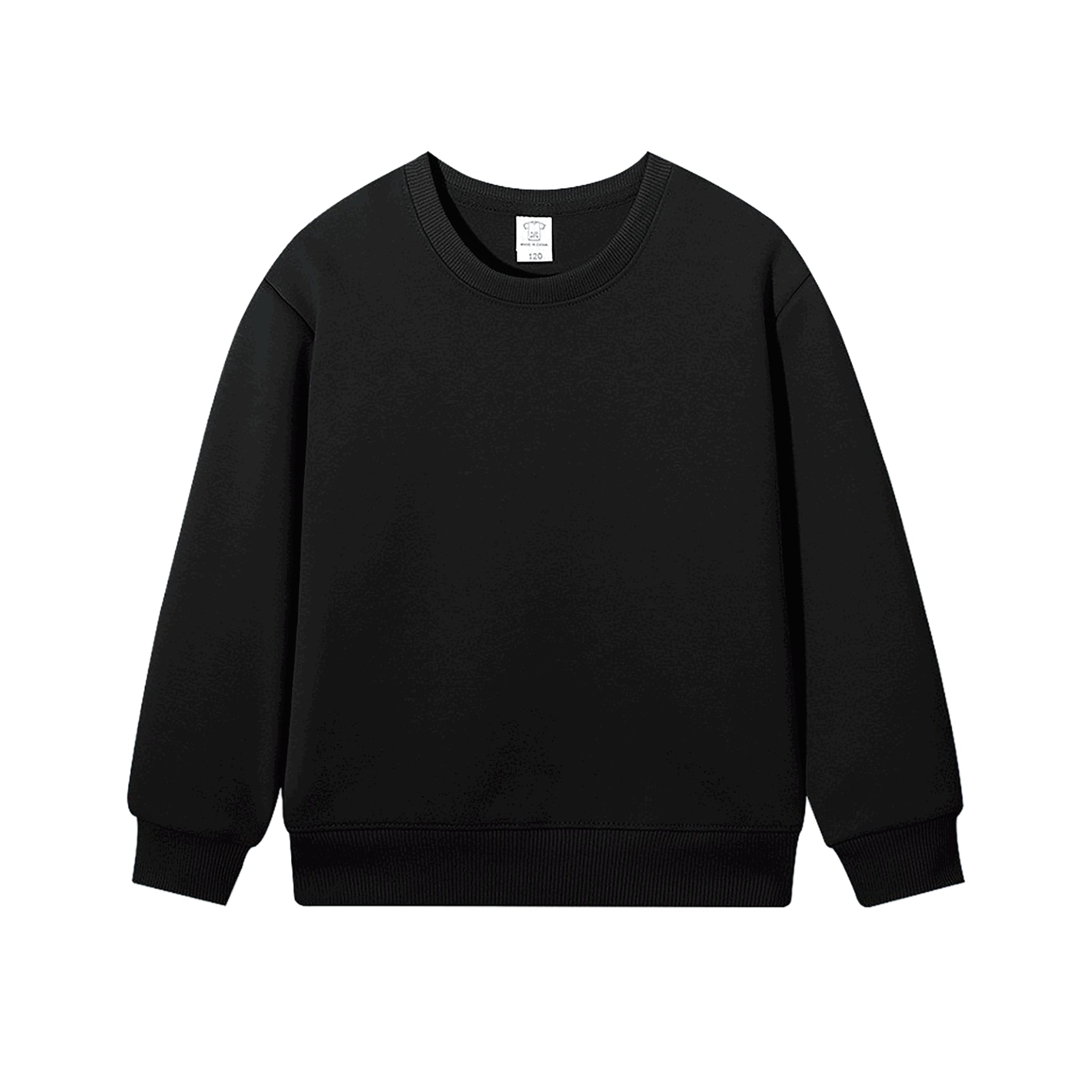 Blanko Kids Crewneck aus Baumwolle, personaliserbar - Black