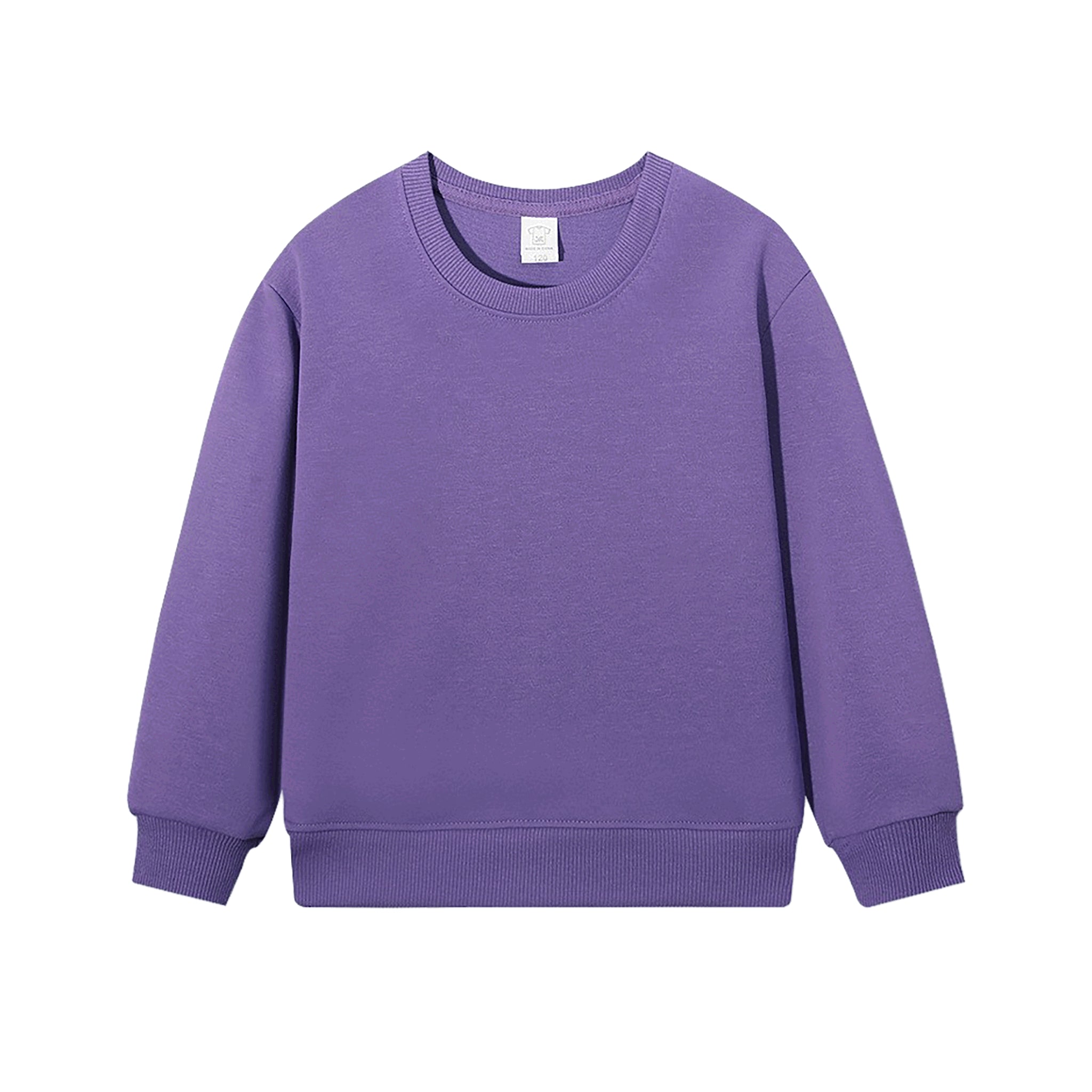 Blanko Kids Crewneck aus Baumwolle, personaliserbar - Purple