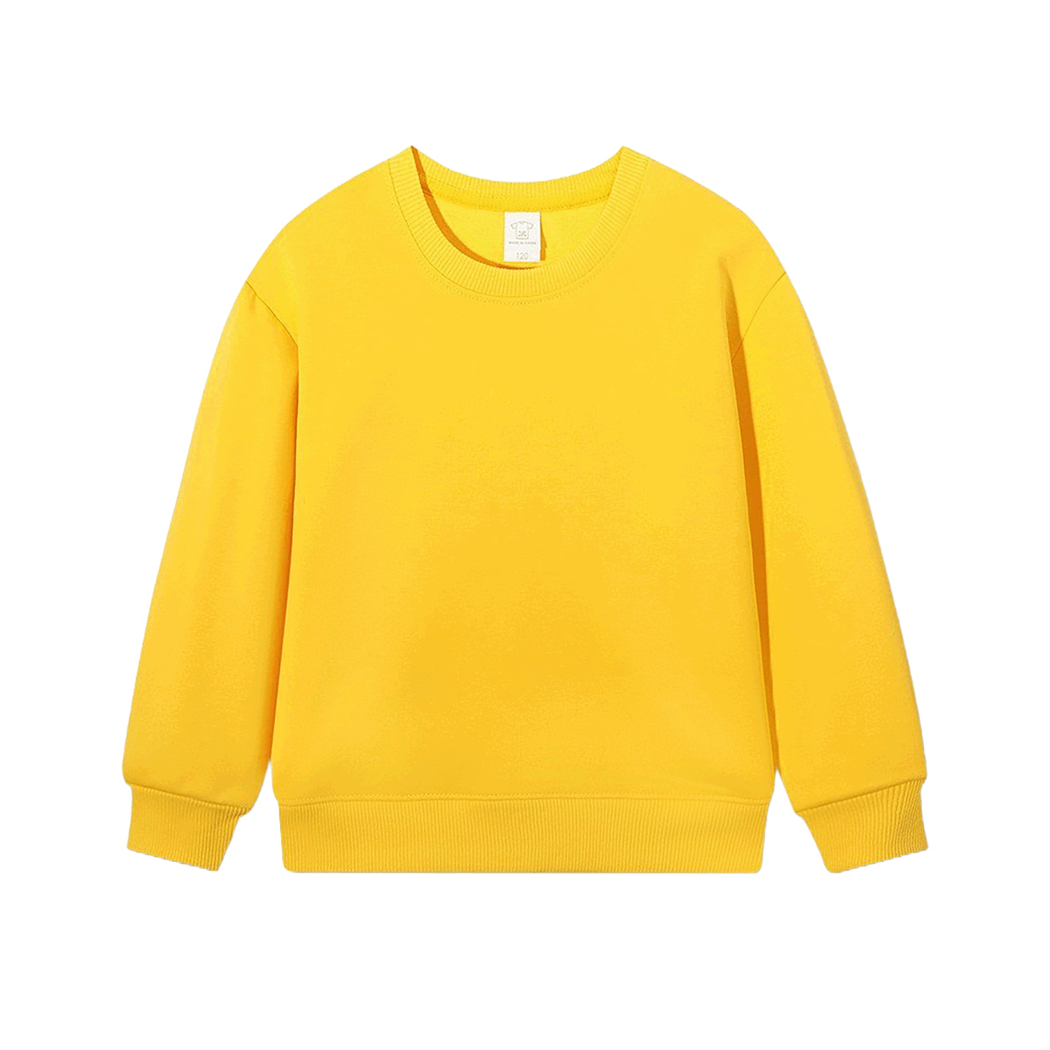 Blanko Kids Crewneck aus Baumwolle, personaliserbar - Yellow