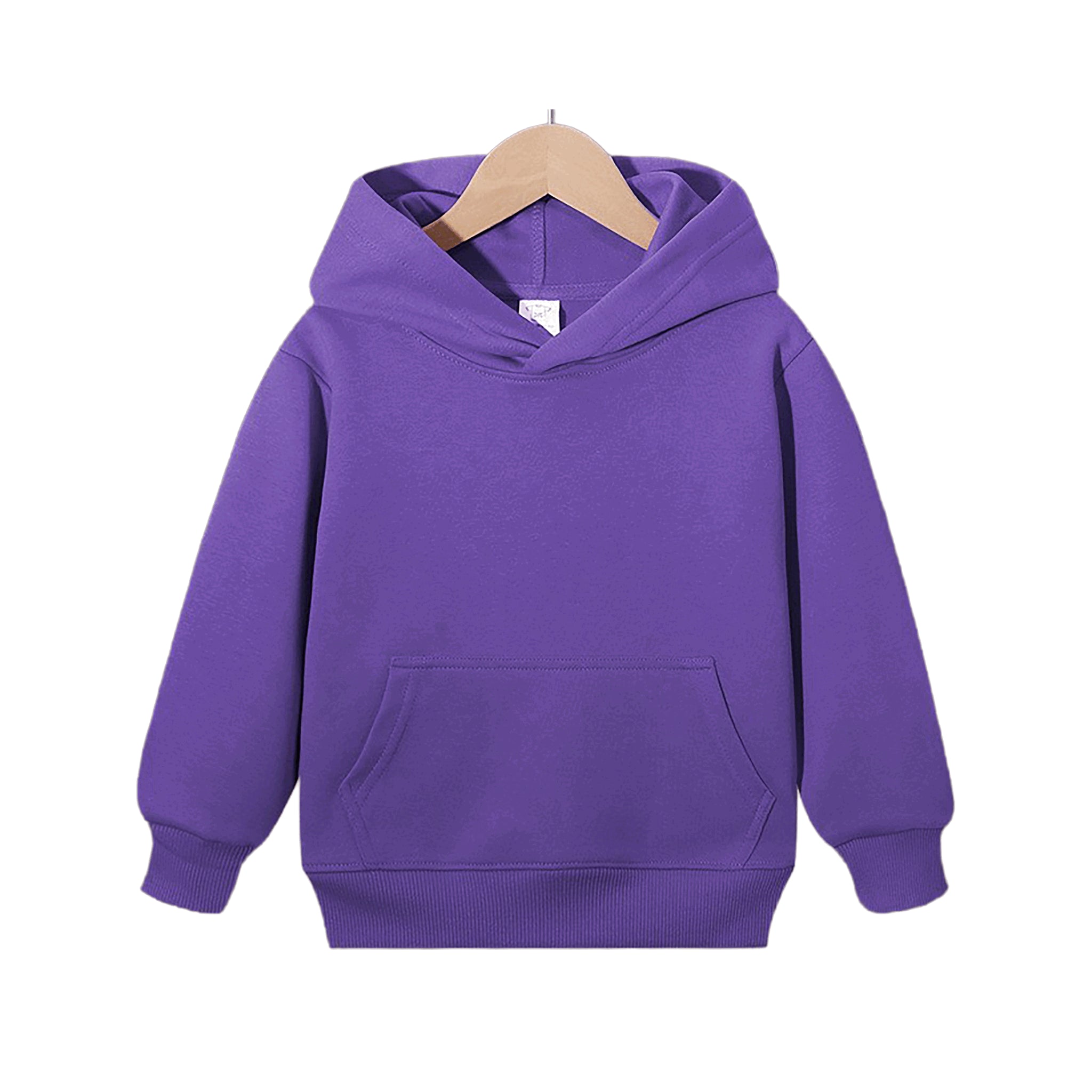 Blanko Kids Fleece Hoodie aus Baumwolle, personaliserbar - Purple