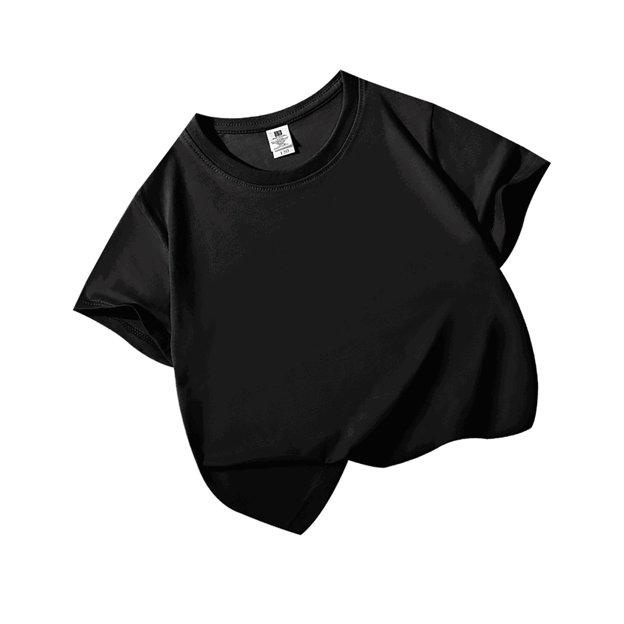 Blanko Kinder-T-Shirt aus Baumwolle, personaliserbar - Black